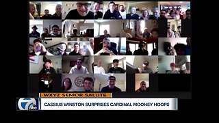 Cassius Winston surprises Cardinal Mooney basketball team during virtual banquet