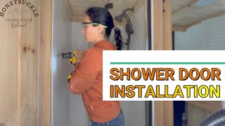 Installing the SUNNY SHOWER 32.5-34 Inch x 72 Inch Frameless Pivot Bi-Fold Clear Glass Shower Door
