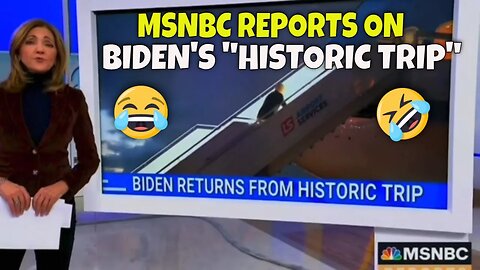 LOL! MSNBC reports on Biden’s “HISTORIC TRIP” while he TRIPS in the Background! 😂😂😂