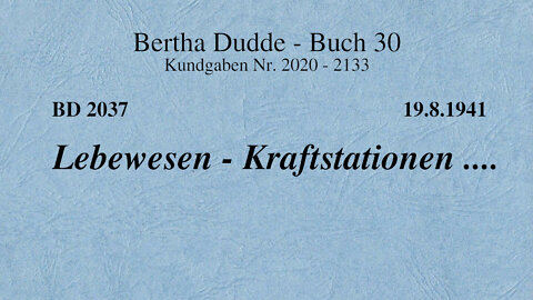 BD 2037 - LEBEWESEN - KRAFTSTATIONEN ....