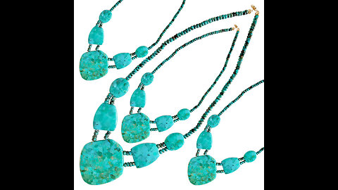 Natural turquoise double strand pendant handmade necklace Unique Gifts for Women 20231026-09-08