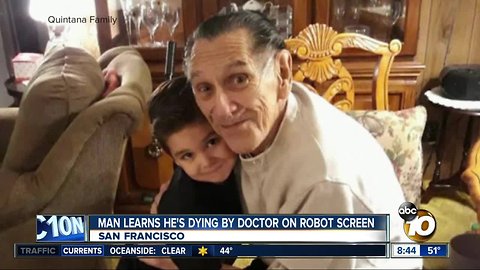 Man learns he's dying by doctor on robot screen