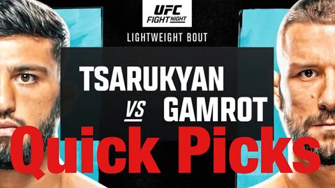 UFC Fight Night Tsarukyan Vs Gamrot Quick Pick Predictions