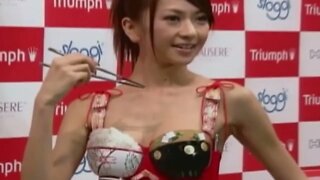 Japanese Model Eats a Lingerie Dinner! - Whacked Out TV