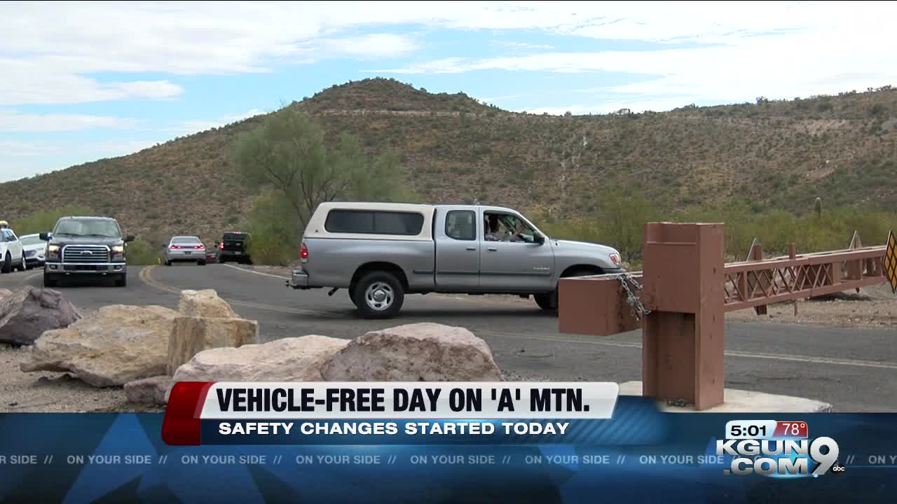 Drivers turned away on 'A' Mountain for first vehicle-free Monday