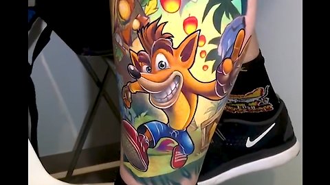 Amazing Crash Bandicoot Tattoo