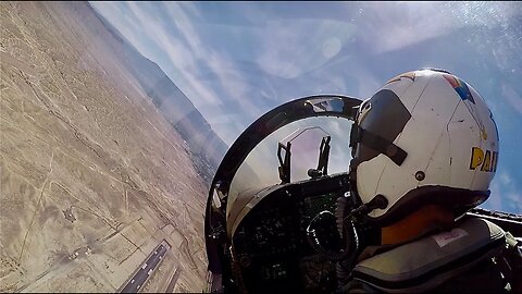 CAVU Landing EA-18G Growler Cockpit View - Section Fan Break into Grand Junction, CO