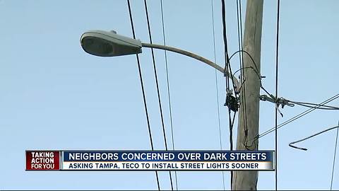 Tampa neighborhood says lack of lighting is inviting in crime
