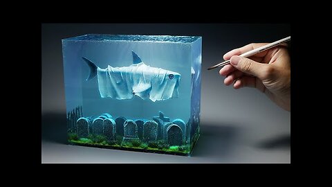 How to make a Ghost Shark in a Cemetery Diorama