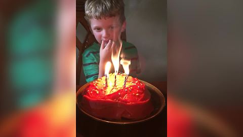 Birthday Boy Nearly Starts A Fire