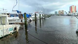 Boats damaged in Fort Myers during Hurricane Irma