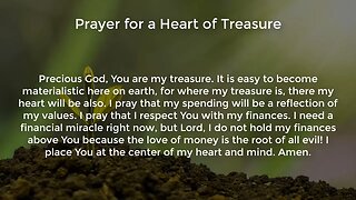 Prayer for a Heart of Treasure (Miracle Prayer for Financial Help from God)