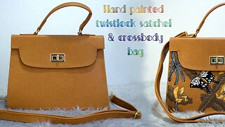 Handpainted Butterflies and Orchids on Twistlock Satchel and Crossbody Bag | Timelapse Process
