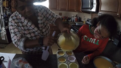 Blasian Babies Sister And Brother Get Cake And Cupcake Baking Lessons From MaMa (GoPro Hero5 Black)