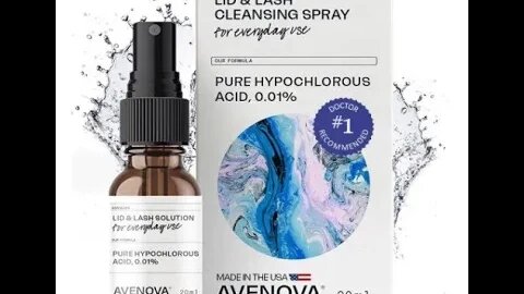 Avenova Eyelid and Eyelash Cleanser Spray - Pure Hypochlorous Acid, Lash Cleanser For Eye Irritation