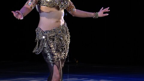 23. Belly Dance How to: Vertical Hips Figure 8 Move - Belly Dancing - with Neon