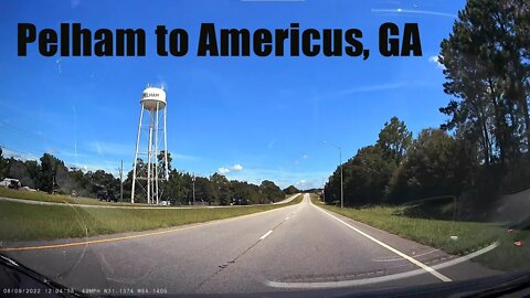 Dashcam trip from Pelham to Americus Georgia