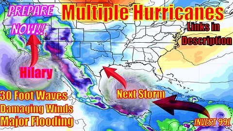 Multiple Hurricanes Threaten The U.S. - Storm Hilary Forecast - The WeatherMan Plus