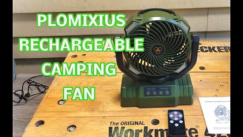 Rechargeable Multi-Use Camping Fan with LED Lantern, Power Bank