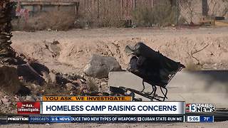 Homeless camp eyed for crime and other problems near the strip