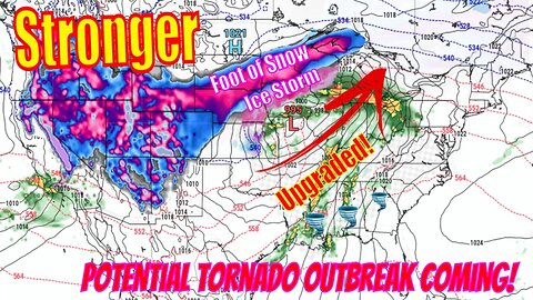 Huge Storm! Potential Tornado Outbreak, Ice Storm, Snow Storm & Damaging Winds!