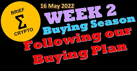 BriefCrypto - Week 2 - Day 1 - BUYING SEASON - Following our Buying Plan - 16 May 2022