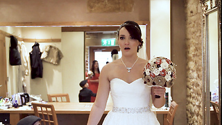 Bride's face lights up as music starts to play