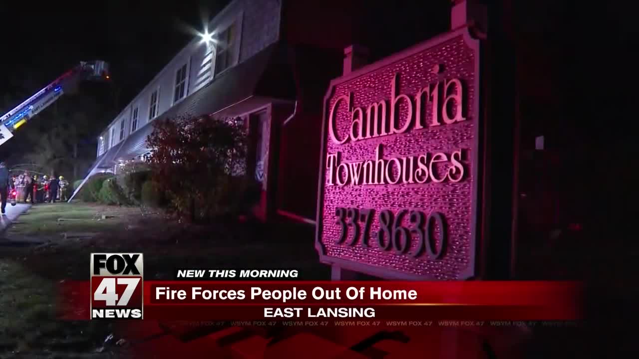 Fire forces people out of home