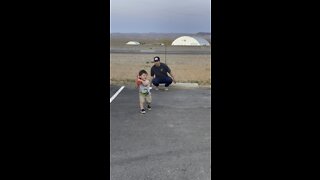 1 1/2 year old hitting the ball