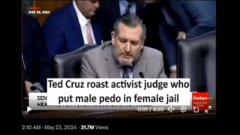 Ted Cruz on activist judge putting man child r@pist with female in jail