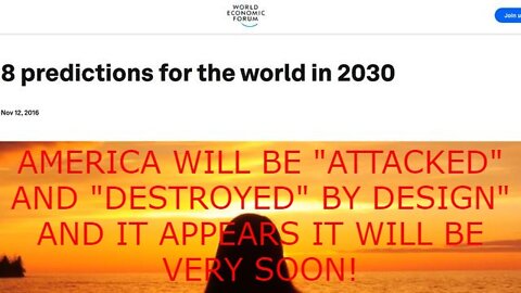 AMERICA WILL BE "ATTACKED" AND "DESTROYED" BY DESIGN" AND IT APPEARS IT WILL BE VERY SOON!