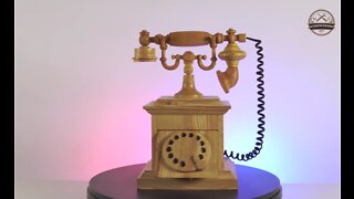 Wood Carving - Antique Phone - Woodworking Art, Creative DIY ideas