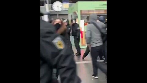 German police vs Islamic protestors.