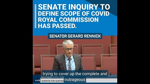 Gerard Rennick -Senate Inquiry to define scope of Covid Royal Commission has passed - 10.19.23