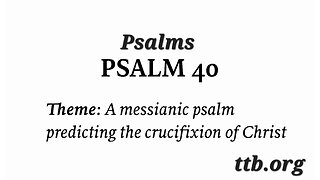 Psalm Chapter 40 (Bible Study)