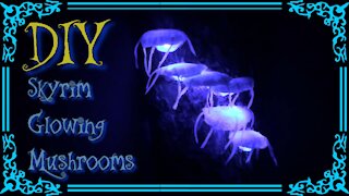 DIY Glowing Mushrooms (Skyrim Art)