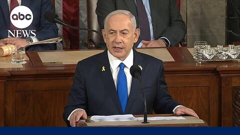 Israeli Prime Minister Benjamin Netanyahu thanks Biden while addressing Congress