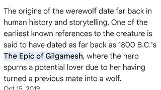 The Epic of Gilgamesh -- OLDEST WEREWOLF STORY