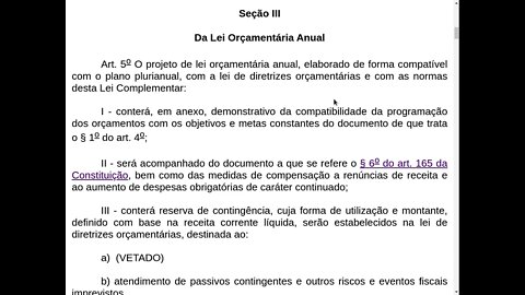 Lei de Responsabilidade Fiscal LRF - LC 101/2000 - Leitura parte 1