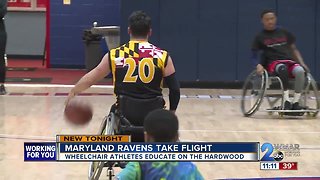 Maryland Ravens Wheelchair Basketball teaching lessons on the court