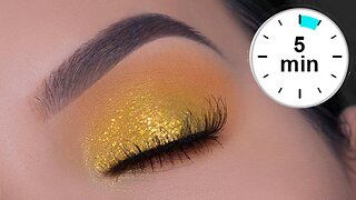 5 MINUTE EASY Golden Eye Makeup Tutorial | Stay At Home Eye Look