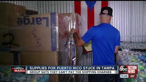 Donated supplies for Puerto Rico stuck in Tampa storage facility