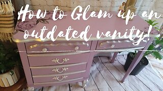 Vanity Makeover/ Furniture Flip/Behr Chalk Paint/Silver Leafing