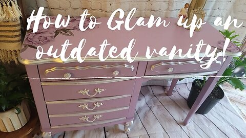 Vanity Makeover/ Furniture Flip/Behr Chalk Paint/Silver Leafing