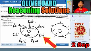 🔥 Reasoning Solutions SSC CGL Tier II Oliveboard 2 Sep | MEWS Maths #ssc #oliveboard #cgl2023