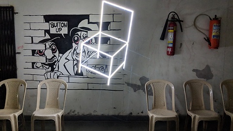 Students make dazzling LED chair art
