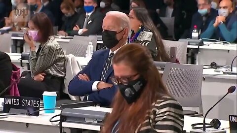 Sleepy Joe Biden Falls Asleep At UN Climate Summit - Handler Wakes Him Up