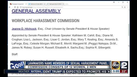 Maryland lawmakers name members of sexual harassment panel