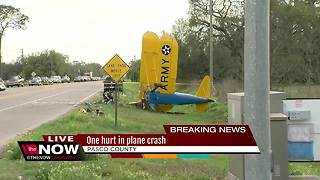 Small plane crashes into power line due to engine malfunction in Pasco County