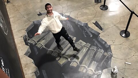 3-D Illusion Interactive Floor Mural